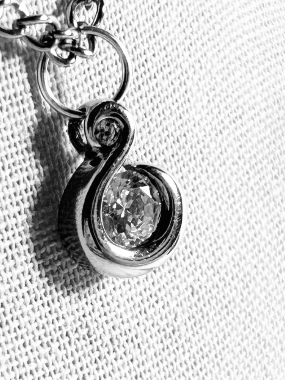 Pendant Single Rhinestone Pendant In Sterling Silver Setting - Picture 6 of 9